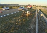 Wypadek na A4. Niezidentyfikowany motocyklista zginął na miejscu (wideo)