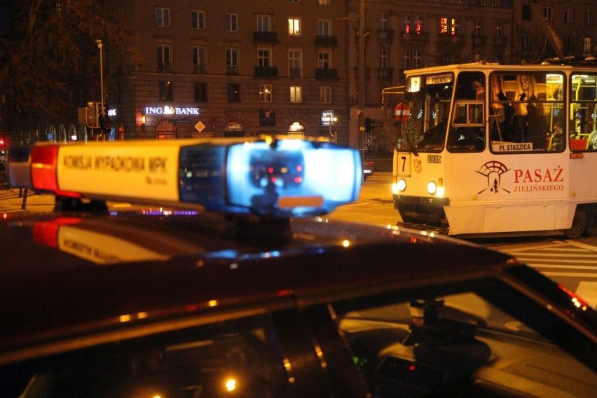 Wypadek z udziałem tramwaju na placu Kościuszki