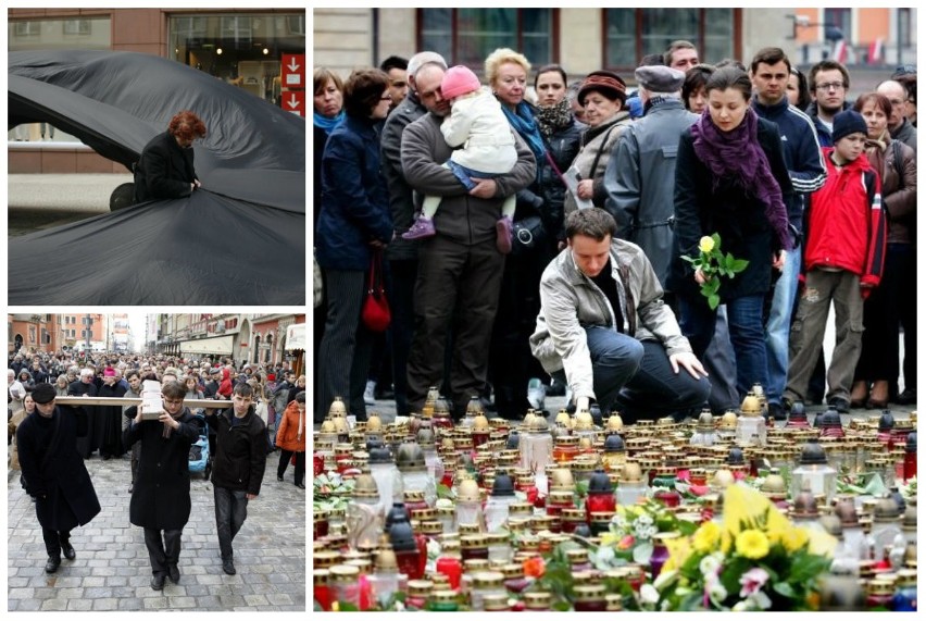 Wrocław pogrążony w żałobie. Tak 10 kwietnia 2010 r. mieszkańcy zareagowali na katastrofę smoleńską