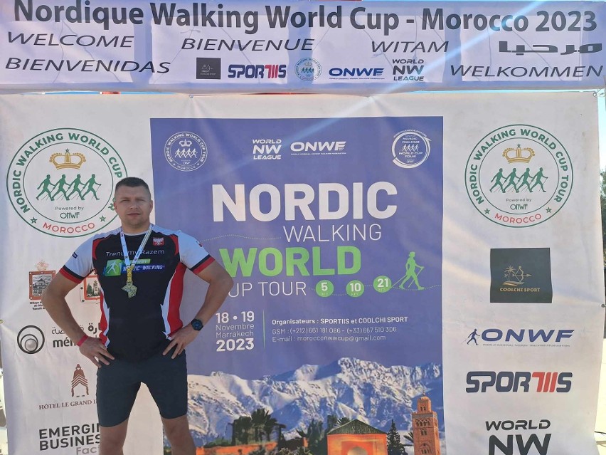 Marcin Brewczyński uczestnikiem Morocco Nordic Walking World Cup tour. Ostrołęczanin wrócił z Maroka z dwoma medalami 18.11.2023