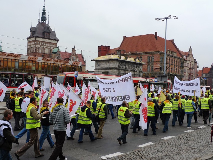 Protest związkowców Energi