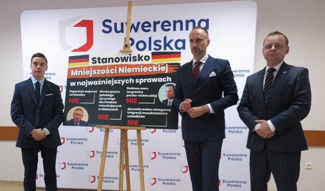 Janusz Kowalski i jego współpracownicy negatywnie ocenili działalność polityczną przedstawicieli mniejszości niemieckiej. Skupili się głównie na kwestii bezpieczeństwa Polski.