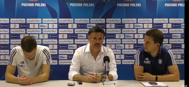 Jan Sobociński, trener Wojciech Stawowy, rzecznik klubu Bartosz Król