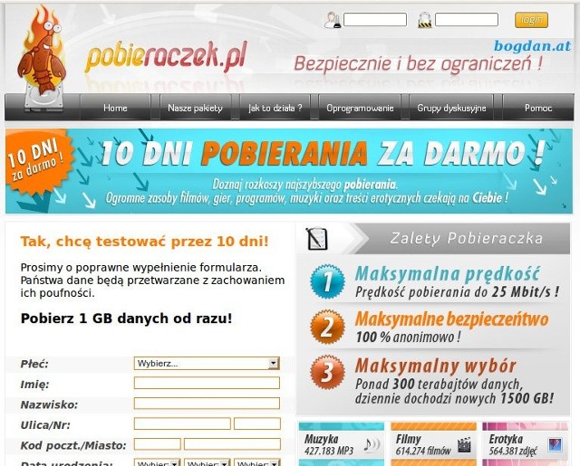 Serwis Pobieraczek ma zaplacić 240 tys. zł, bo tak zdecydował sąd.