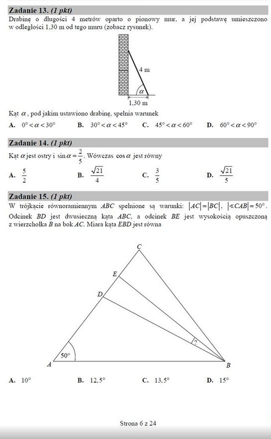 MATEMATYKA STARA MATURA 2015 TECHNIKUM ARKUSZE CKE