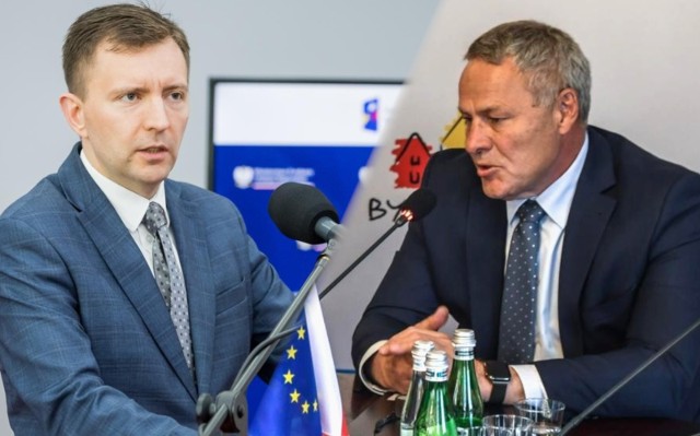 Na zdjęciu po lewej poseł PiS, Łukasz Schreiber, po prawej prezydent Bydgoszczy Rafał Bruski.