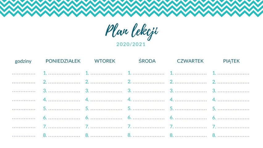 Plan lekcji DO DRUKU dla dzieci i młodzieży 2020/2021. Wzory planów lekcji do wypełnienia na komputerze w PDF i Word (.doc) POBIERZ