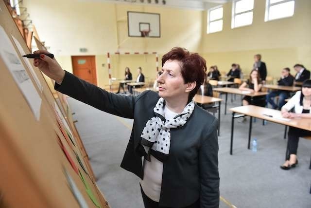 Przeciwko likwidacji gimnazjów protestowali też nauczyciele. Na zdjęciu: tegoroczny egzamin w Gimnazjum nr 21