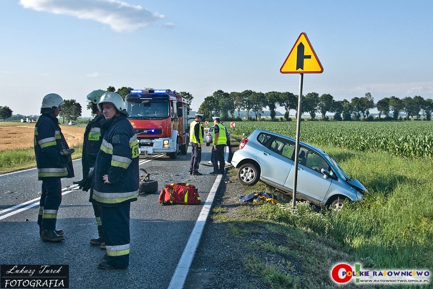 Wypadek na DK 11 między Biskupicami i Sarnowem.