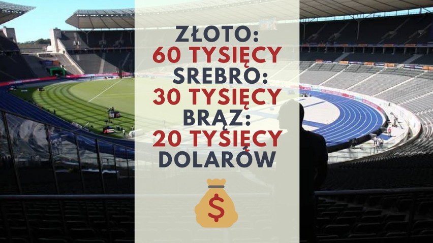 złoto: 60 tys. srebro: 30 tys. brąz: 20 tys. dolarów...