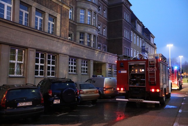 Pożar w budynku Komendy Wojewódzkiej Policji w Szczecinie