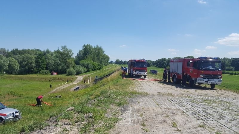 Strażacy ćwiczyli na polderze Buków