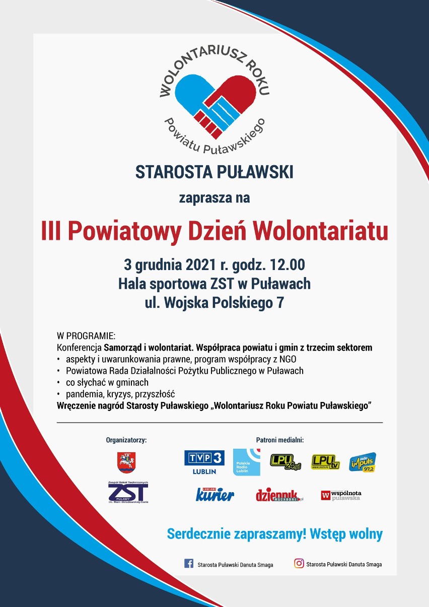 Zbliża się III Powiatowy Dzień Wolontariatu w Puławach. Sprawdź program wydarzenia