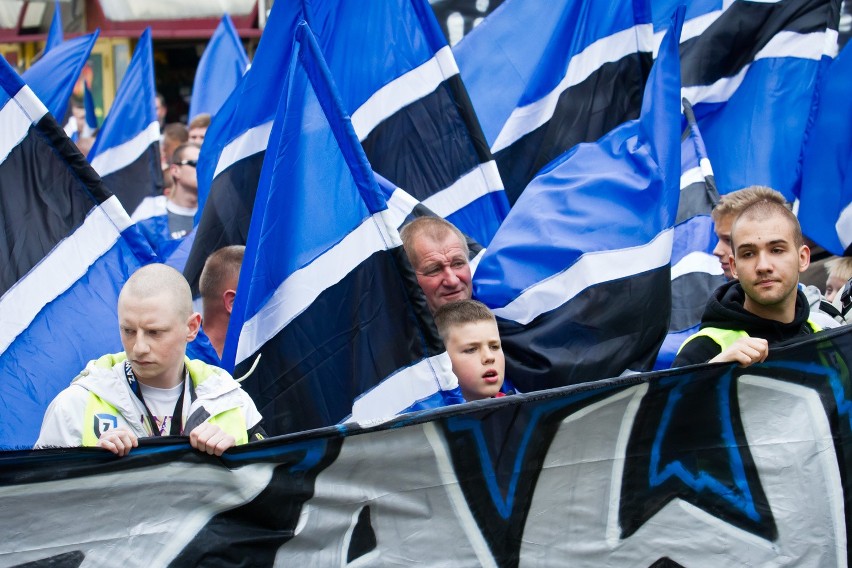 Manifestacja kibiców Zawiszy Bydgoszcz.