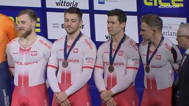 Reprezentacja sprinterów z Maciejem Bieleckim (drugi z prawej)