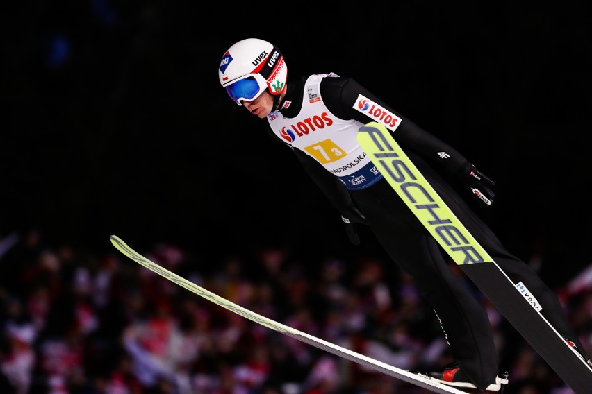 Kamil Stoch podczas konkursu drużynowego