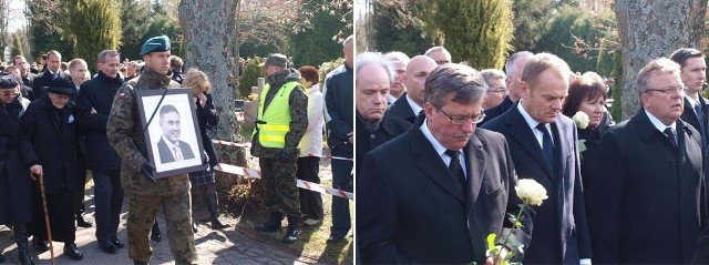 Uroczystości pogrzebowe na cmentarzu w Kołobrzegu.