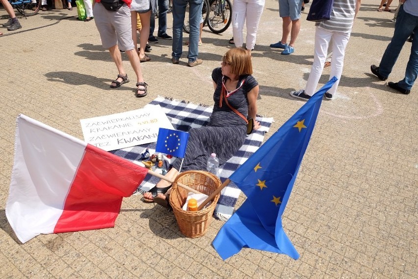 Manifestacja na placu Wolności - 4 czerwca 2016