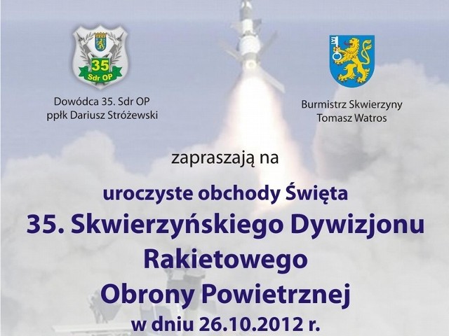 W piątek w Skwierzynie odbędzie się święto stacjonującego w tym mieście 35. Dywizjonu Rakietowego Obrony Powietrznej.