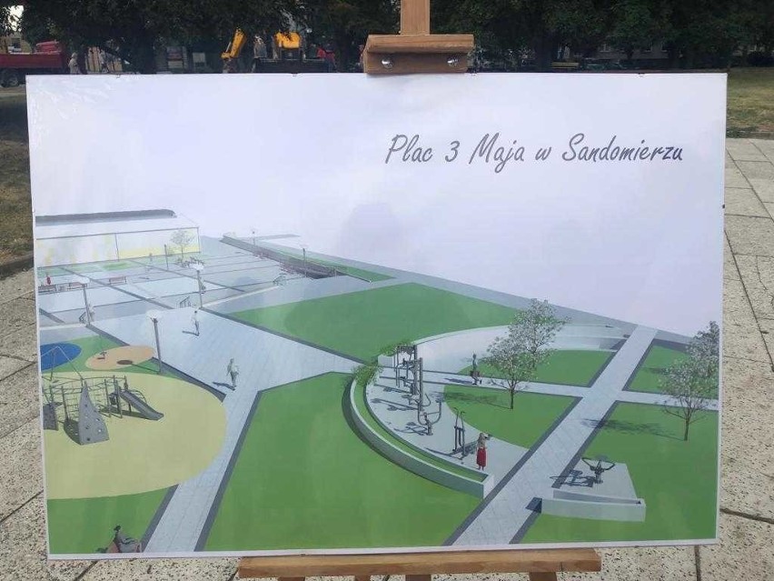 Rusza trzeci, ostatni etap modernizacji placu 3 Maja w Sandomierzu. Zbudowana zostanie strefa rekreacyjno-wypoczynkowa 
