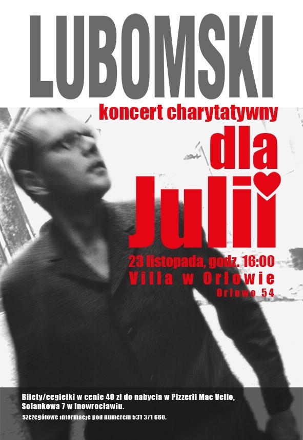 Koncert dla chorej Julii odbędzie się 23 listopada