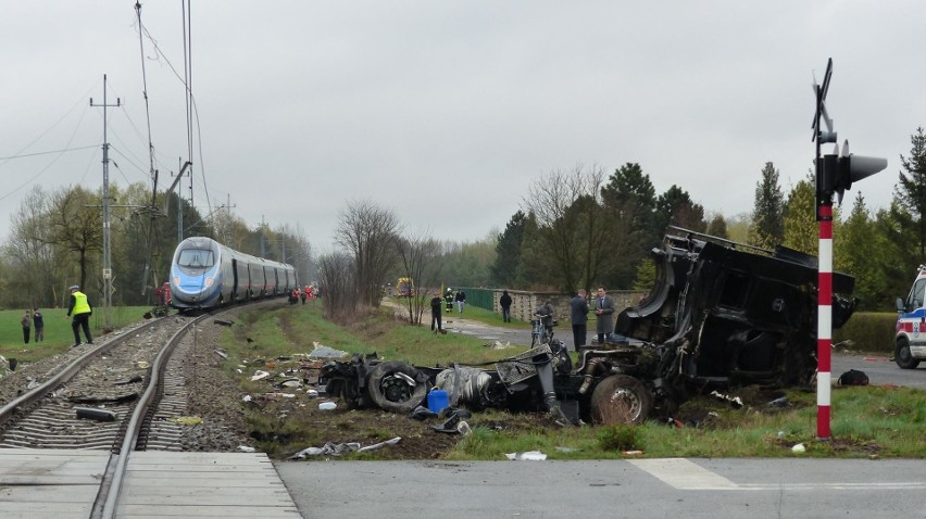 Zderzenie pendolino z ciężarówką pod Ozimkiem.