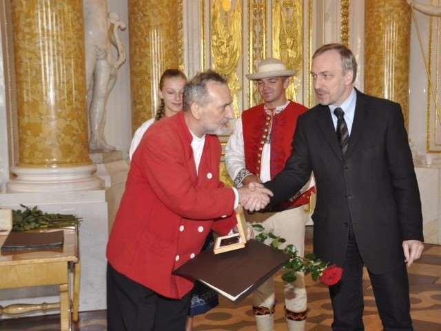 Leonard Śliwa i minister kultury Zdrojewski