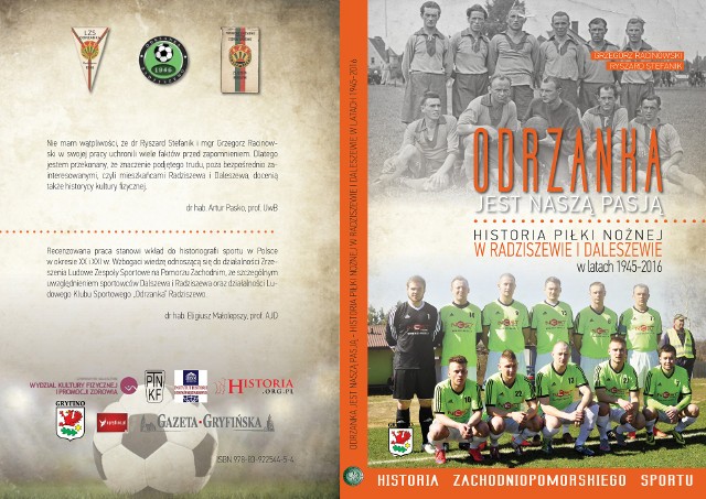 Okładka książki „Odrzanka jest naszą pasją. Historia piłki nożnej w Radziszewie i Daleszewie”.