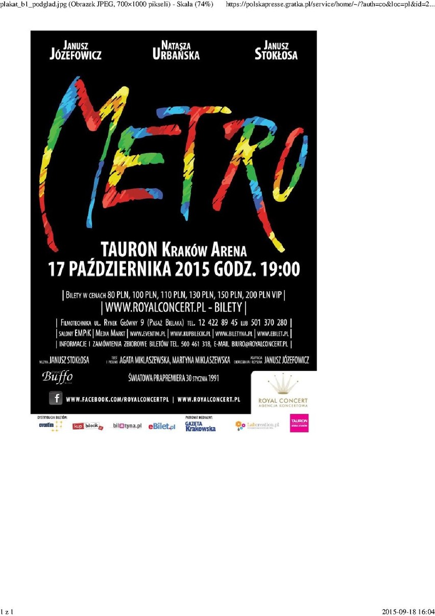 Ogromne widowisko w Tauron Arena Kraków! Musical „METRO”