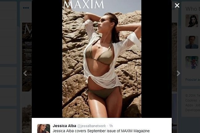 Jessica Alba w magazynie "MAXIM" (fot. screen z Twitter.com)