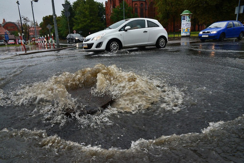 Bydgoskie ulice znów zalane