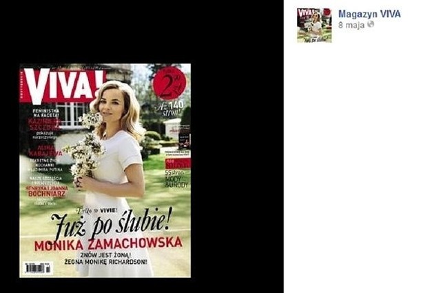 Monika Zamachowska na okładce magazynu "VIVA!" (fot. screen Facebook.com)