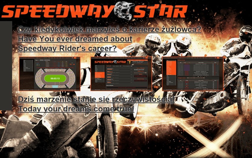 Tak wygląda strona główna gry Speedway Star