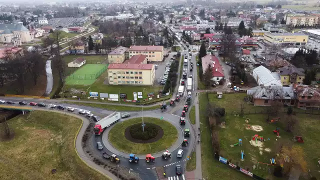 We wtorek 20 lutego o godz. 10 rozpoczął się protest rolników w Kolbuszowej.