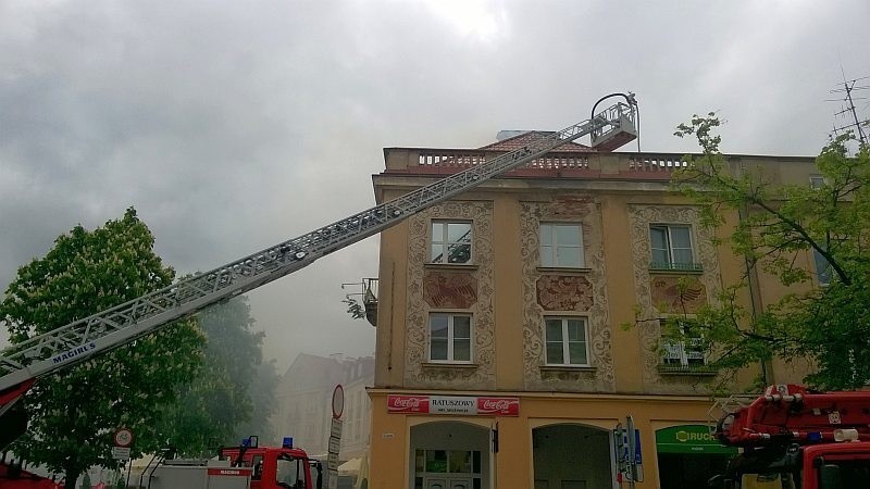 Białystok: Pożar na Rynku Kościuszki...
