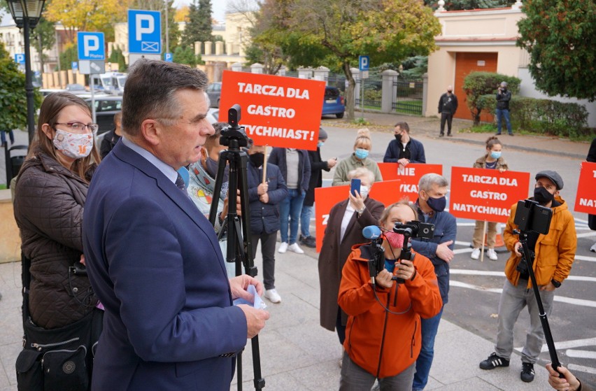 Protest przedstawicieli lubelskiej gastronomii