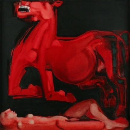 Wiesław Jurkowski, Kompozycja z czerwonym koniem, 1972