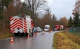 Groźnie wyglądający wypadek osobówki na górskiej drodze pod Limanową