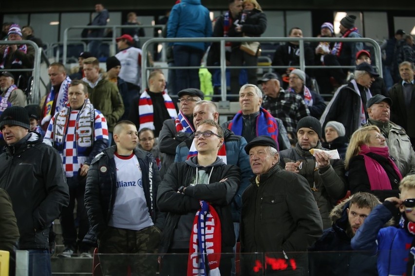 Kibice Górnika Zabrze na meczu z Lechem Poznań