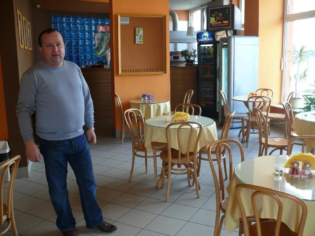 Wojciech Pieczaba w swojej pizzerii