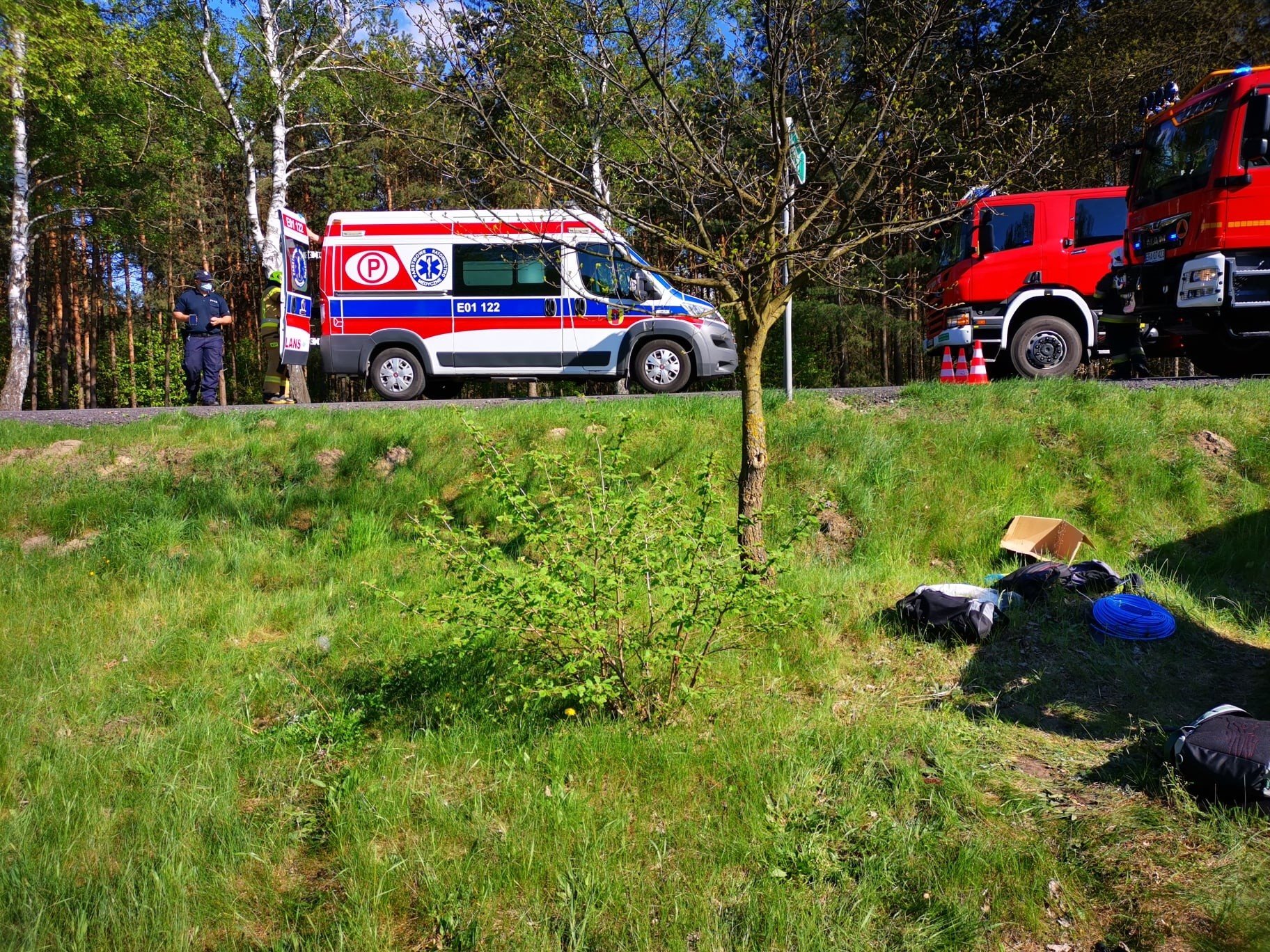 Wypadek na DK 91 w gminie Kamieńsk. 4 osoby ranne w