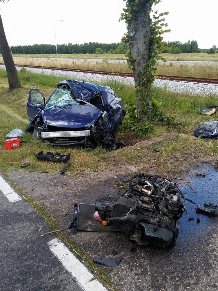 Wypadek na trasie Chorzele - Zaręby [ZDJĘCIA]