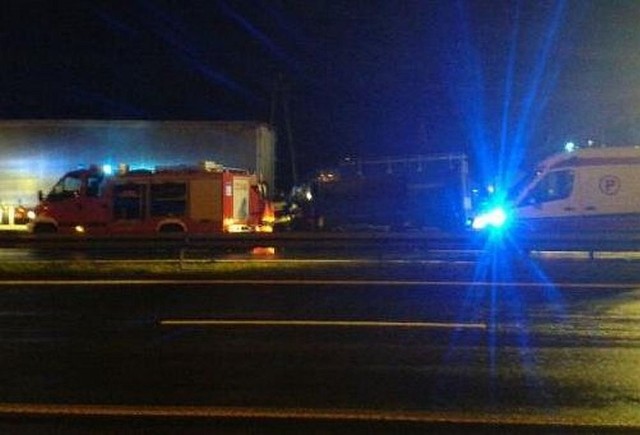 Miejsce wypadku na DK7 w Jedlińsku koło Radomia.
