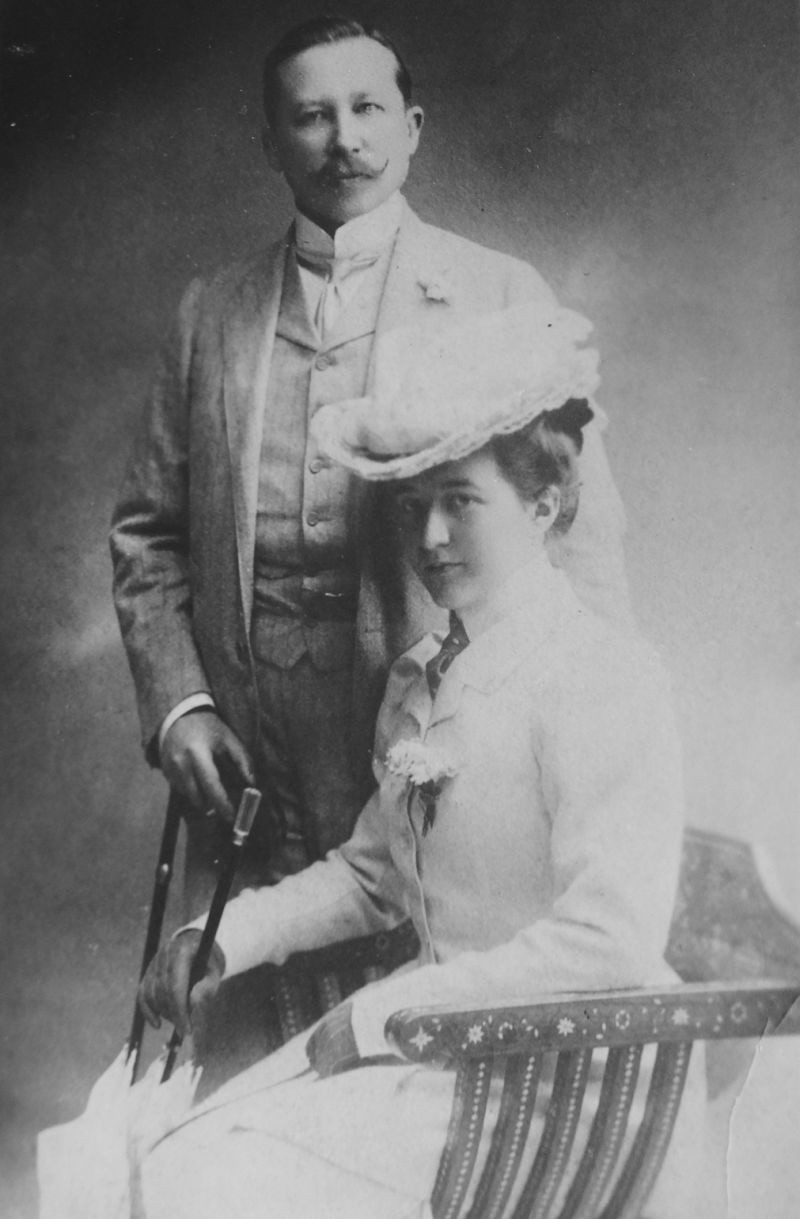 Baronowa Olga von Ramm z mężem Alexandrem, ok. 1910 - 1915...