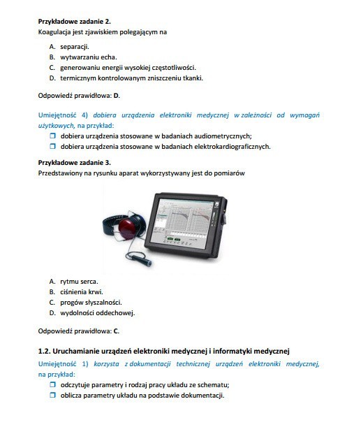 Nowy egzamin zawodowy 2014: TECHNIK ELEKTRONIKI I INFORMATYKI MEDYCZNEJ [ARKUSZE, PYTANIA] 