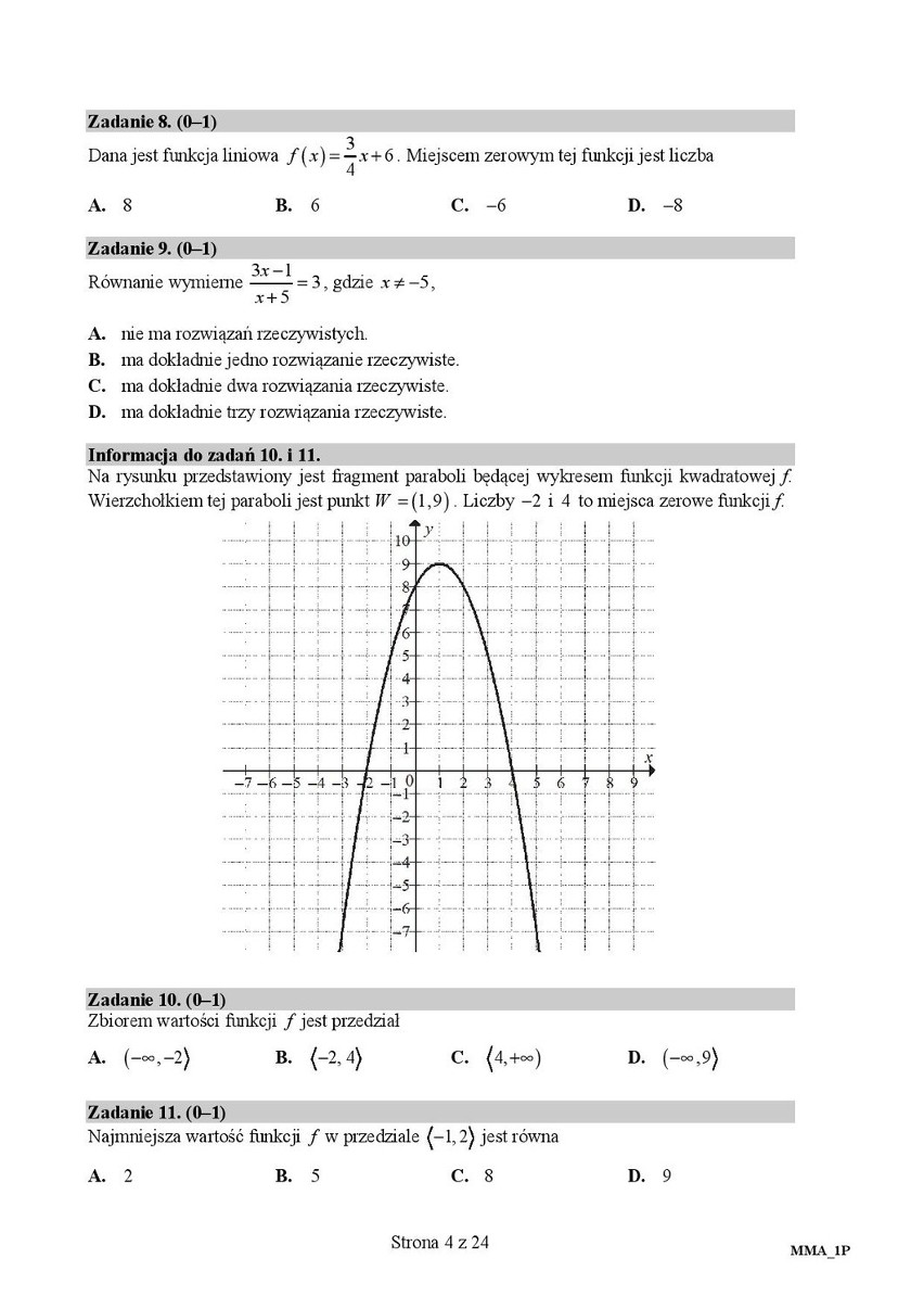 Matura 2016: Matematyka poziom podstawowy [ODPOWIEDZI,...