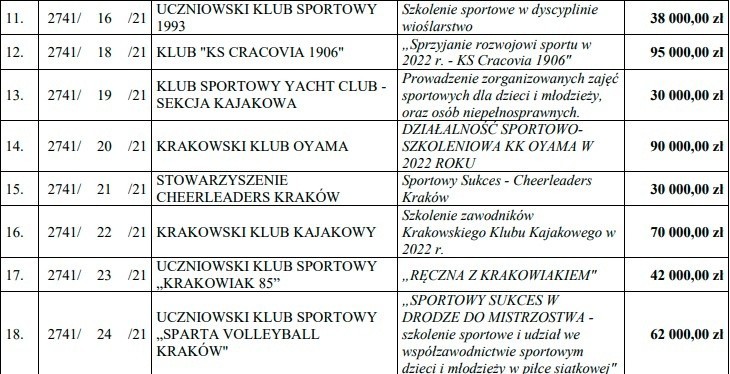 Kraków. 6 milionów złotych od miasta na sport. Sprawdź, ile dostał Twój ulubiony klub