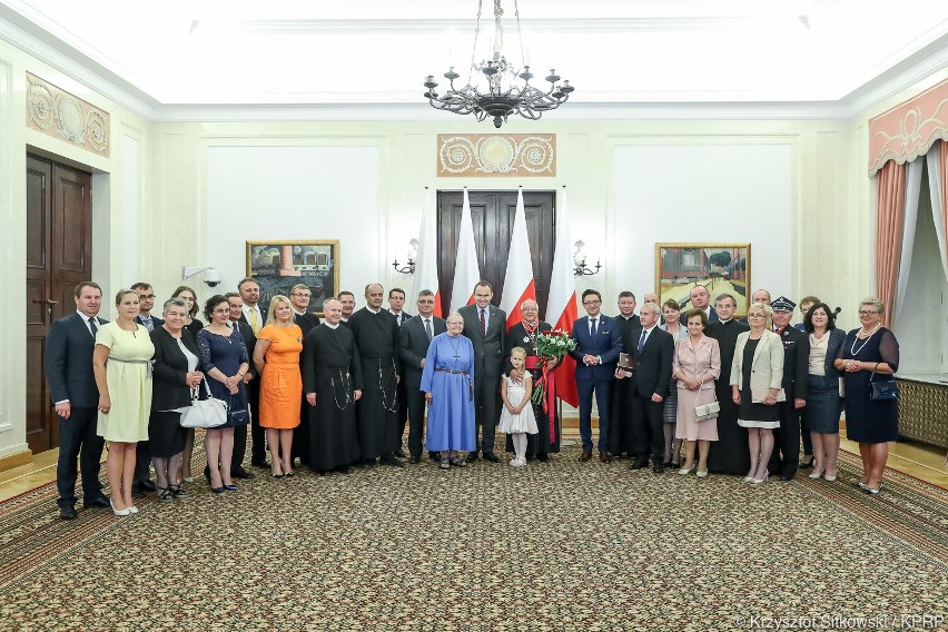 Uczestnicy uroczystości w Pałacu Prezydenckim