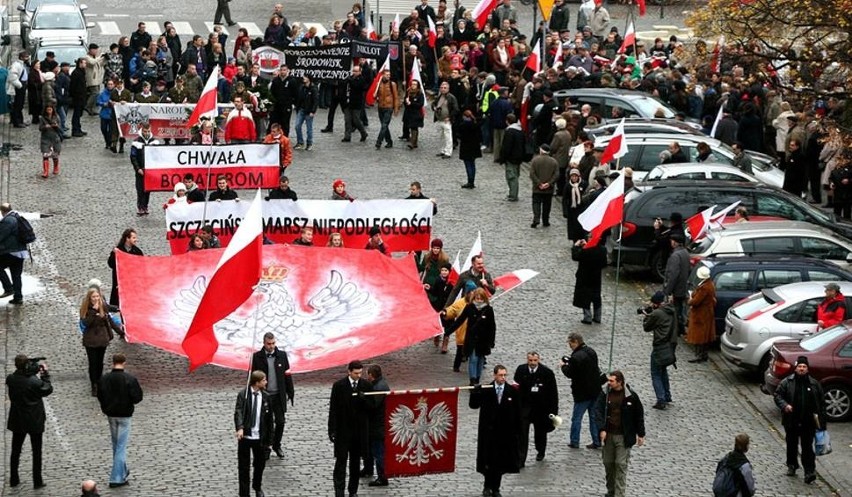 Szczeciński Marsz Niepodległości: "pójdziemy tylko pod biało-czerwonymi flagami"