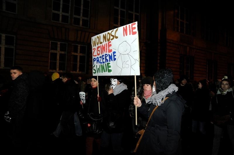 Protest przeciwko ACTA w Szczecinie